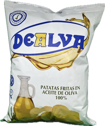 [1601] DEALVA Unsalted Potato Chips in 100% Olive Oil – Box of 12 (150g each)